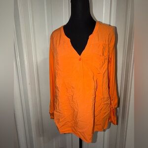 Merona Bright Orange Women's Blouse, Women’s‎ XL top, shirt